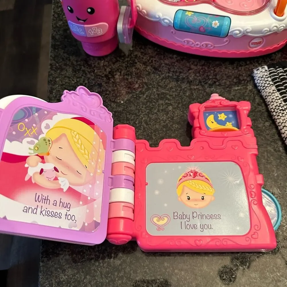 FisherPrice princess Jewelry Box interactive Book Doll Tea Pot Cup